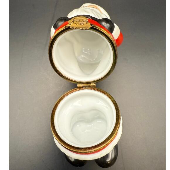 Petit Main Limoges France Santa Trinket box w/ gift bag Santa belt - Picture 6 of 6